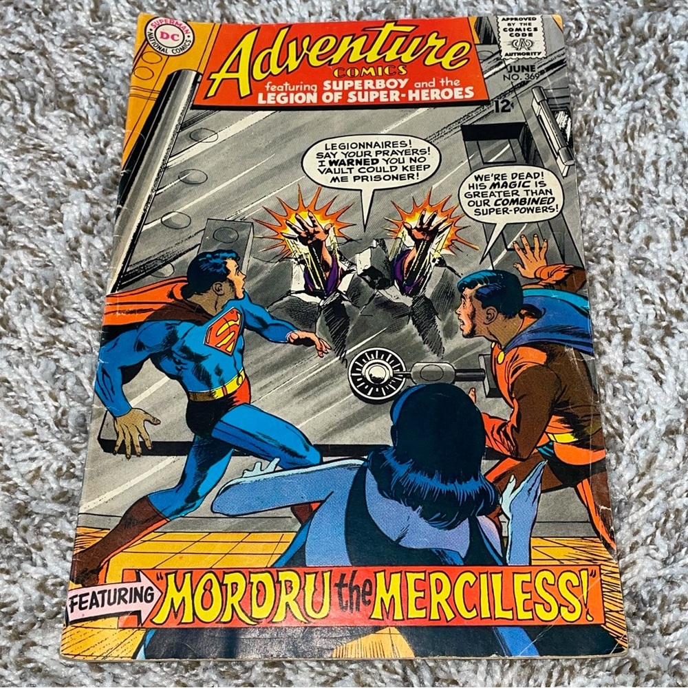 VINTAGE 1968 DC COMICS Adventure Comics Superman 1st App Mordru Silver Age #369